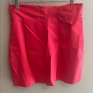 BCBGMaxAzria Womens Skirt 10 Hot Pink Cotton Stretch Pleated Big Bow Mini Dress